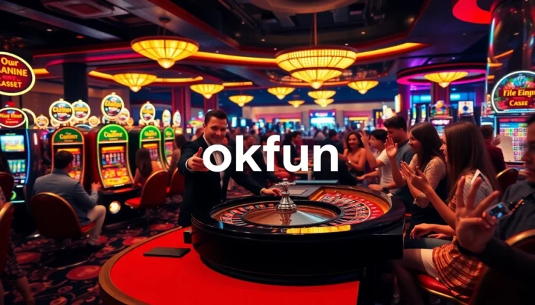 Players enjoy a thrilling moment at the casino roulette table, featuring okfun elements in action.